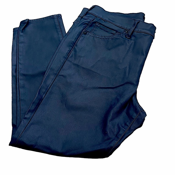Express Denim - NWT! Express Mid Rise Coated Blue Skinny Jeans in 12 Short